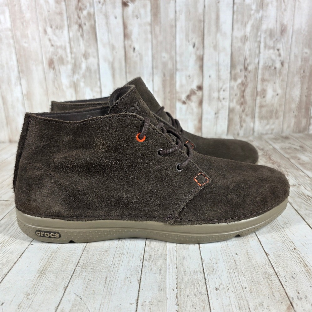 Crocs Mens‎ Size M11 Brown Suede Relaxed Fit Chukka Boots New With Tags